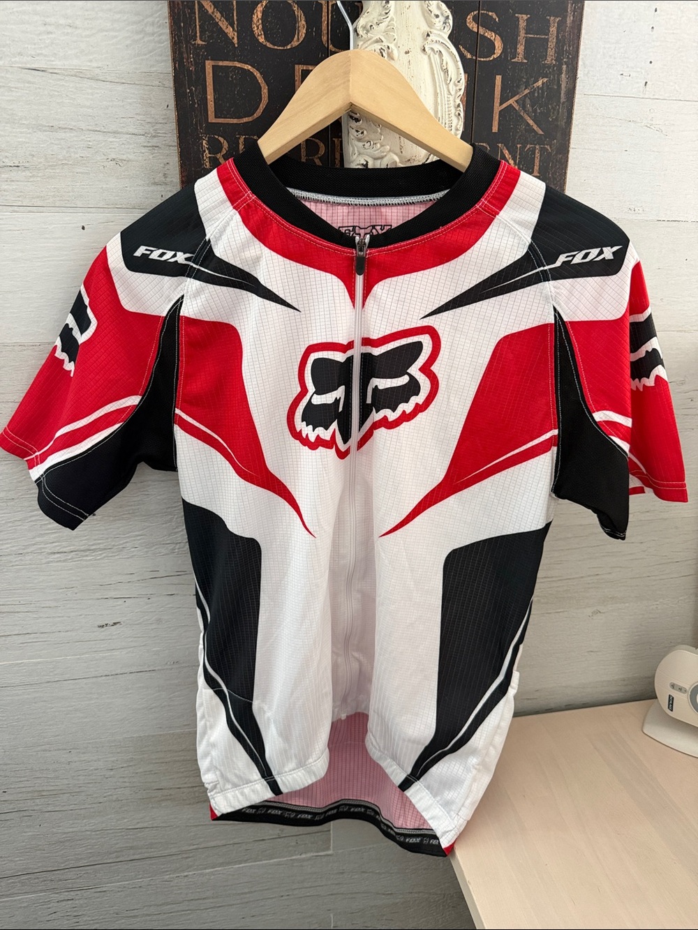 Fox Red White Black Short Sleeve Performance Cycling Jersey